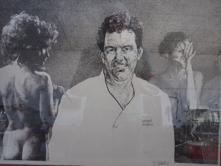 科尔尼（CORNY）《公鸡》，羽毛笔与墨水，纸本墨水画，SBD，标注1998年，40.5×55厘米（