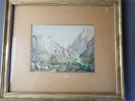 Berglandschaft, Aquarell, D: 14 x 19 cm