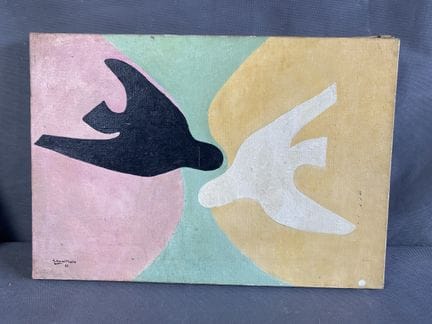 A. HARNITOUCHE 《飞鸟》，HST，SBG，38x55 厘米（有瑕疵）