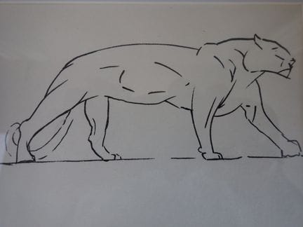 Panther, Lithografie, 12 x 17 cm (Bildfläche)