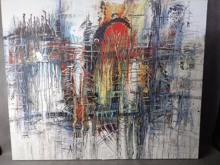 ZAFRA 《抽象构图》，布面丙烯，SBG，80 x 98厘米