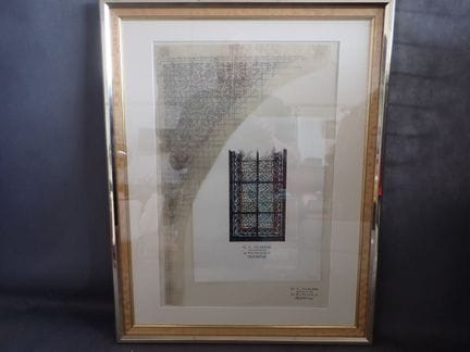 乔治-路易·克劳德（1879-1963），彩绘玻璃草图，铅笔、墨水和水彩，两幅作品装裱于同一画框内，