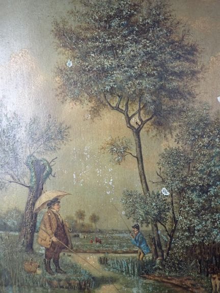 N. DE BETHAMEZ，《渔夫》，SBD木板油画，尺寸：32.5 x 24厘米（有瑕疵）