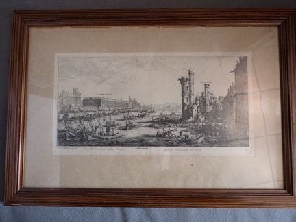 据卡洛特（CALLOT D）作品制作的版画：17 × 33.5 厘米（含边框）（有斑点和批注）