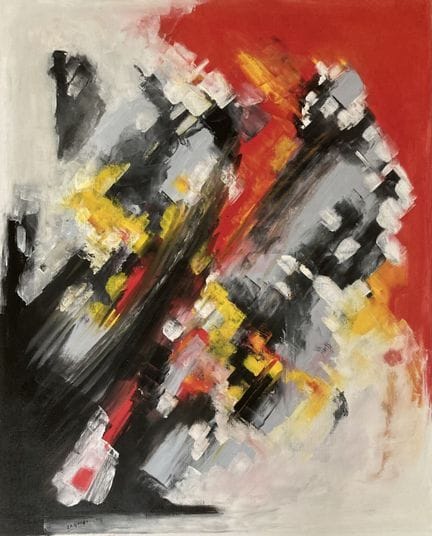 吉拉尔·罗泽琳

《无题》——画刀油画，100 x 81 厘米。

“共鸣”系列。正反两面均有签名。