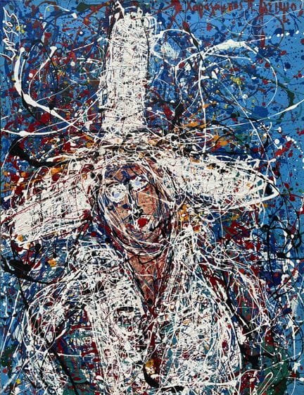LIPSOS 

《“Lénaïg”》，出自“布列塔尼头饰”系列，综合材料（丙烯与油画）画布作品，8