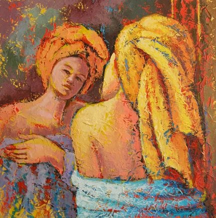 BERTAUDIERE Nita

«El espejo». Óleo sobre lienzo, 