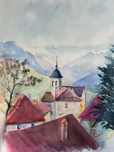 ALYZARINE Dominique

"Il villaggio di Thônes" Acqu