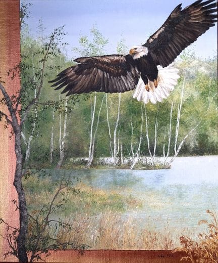 PRIN Lydie

《皇家鹰》 布面油画 55 x 46 厘米，附签名。

法国本土地区免运费。