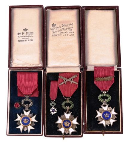 [Belgio] Set di tre decorazioni di cavaliere dell’
