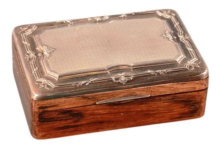 Piccolo port francobolli in palissandro con placch