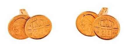 [Numismatik] Belgien: Ein Paar Manschettenknöpfe, 