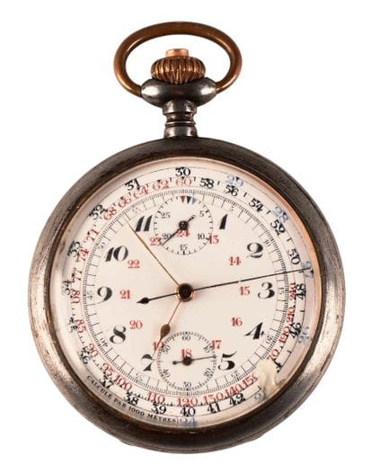 Taschenuhr mit Stoppuhr
Mechanismus und Funktion n