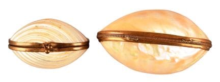 Set composto da due scatole in madreperla naturale