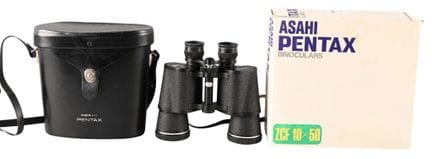 [Asahi Pentax]
Fernglas (10×50), in der Originalve