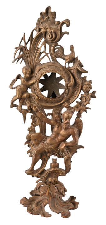 Portaorologi in ottone raffigurante un'allegoria d