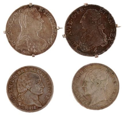 [Numismatik] 4-teiliges Silbermünzenset:
1 Écu von