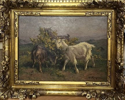 Théophile MAYAN (1860-1937)
Trois chèvres dévorant