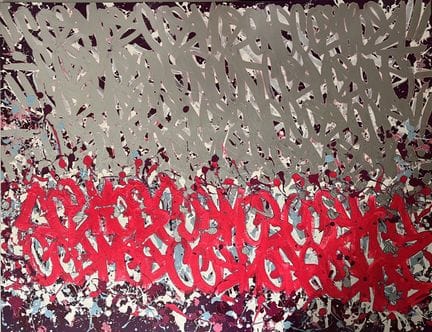 COSMOS (né en 1969).
"La Tour Eiffel". 
Acrylique 