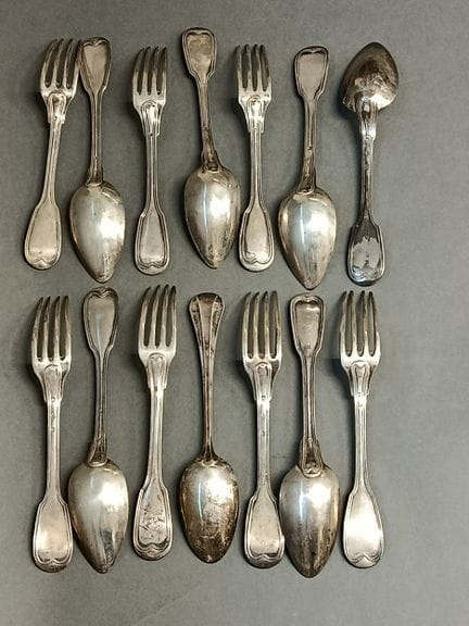 Ensemble en argent 1er titre 950‰ comprenant cuill