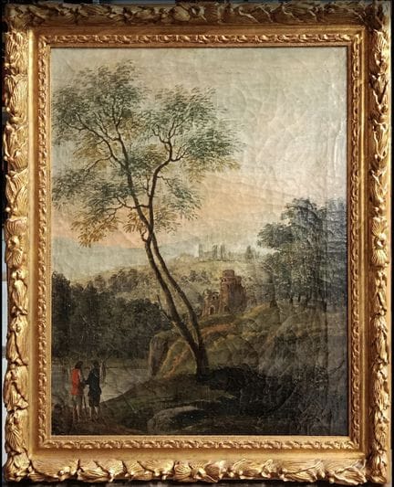 Ecole française ou italienne vers 1800.
Deux prome