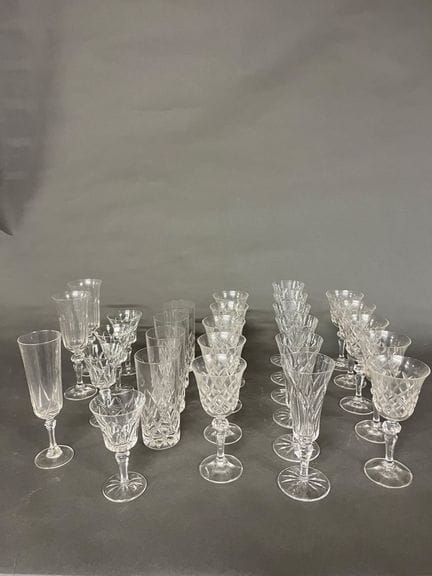 Set di bicchieri in cristallo di Boemia di diversi