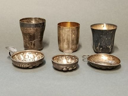 Ensemble en argent 1er titre 950‰ comprenant trois