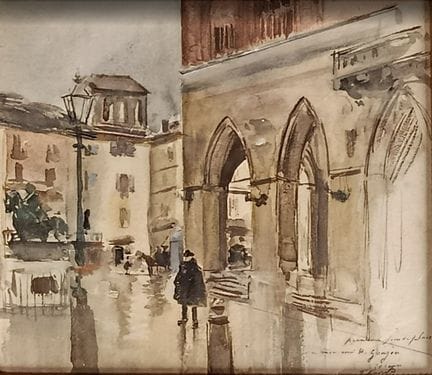 Ecole française du XXe siècle. 
Vue de la Piaza de