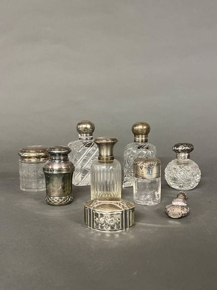 Ensemble en verre ou cristal et monture argent min