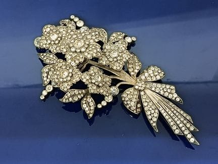Große, wackelnde Brosche aus 925er Silber mit farb