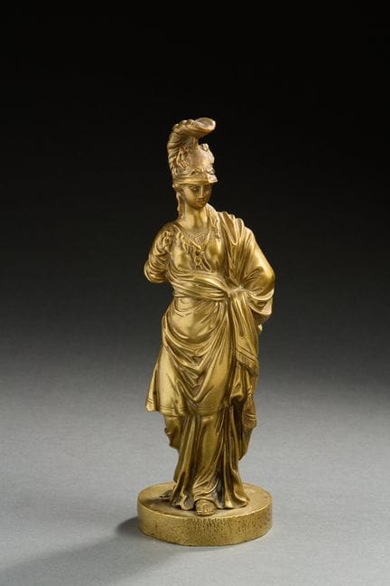 Bronzegruppe, die die Göttin Athene oder Minerva a