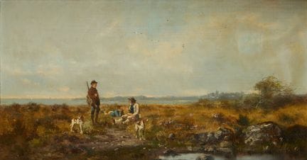 Fernand LUTSCHER (1843-1923) 
Cazadores descansand