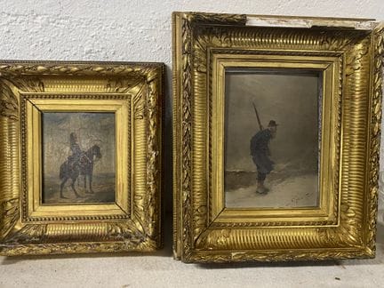 Schule des 19. Jahrhunderts
Zwei Militärgemälde au