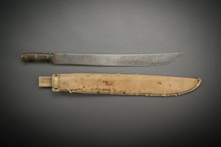 Machette américaine. Plaquettes en corne. Fourreau