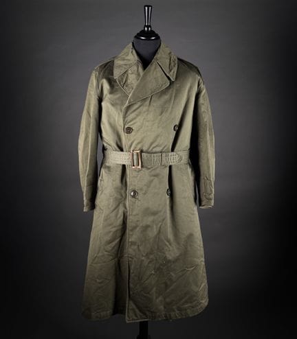 Mackintosh in tela kaki, con fodera in tessuto (fo
