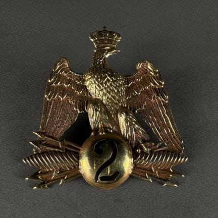 Piastra per lo shako del 2°, modello 1860, con aqu