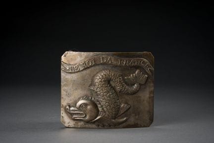 Grand plateau de baudrier de marin, en bronze, à d