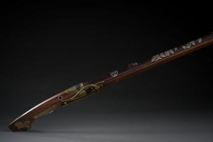 Fusil japonais, à mèche, dit teppo. Canon à pans, 