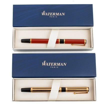 WATERMAN
2 Watermina fountain pens: madder red lac