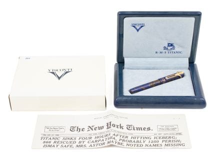 VISCONTI
Titanic fountain pen (628), blue celluloi