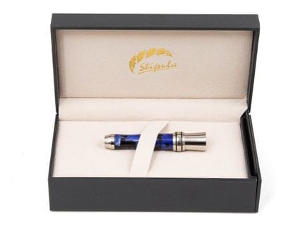 STIPULA
91 Safety fountain pen, blue marbled resin