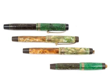 PARKER
4 stylos plume Duofold : Junior jade, 2 Lad