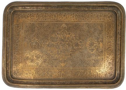 IRAN, ISPAHAN, VERS 1940
Plateau en laiton

de for