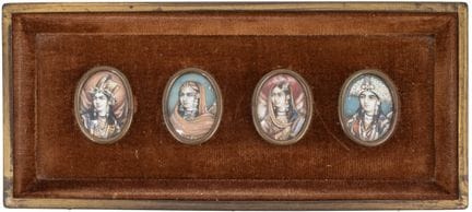 INDE, XIXE SIÈCLE
Lot de trois miniatures indienne