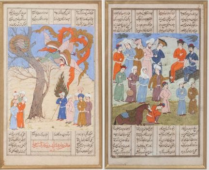IRAN, XIXE SIÈCLE
Lot de deux miniatures persanes
