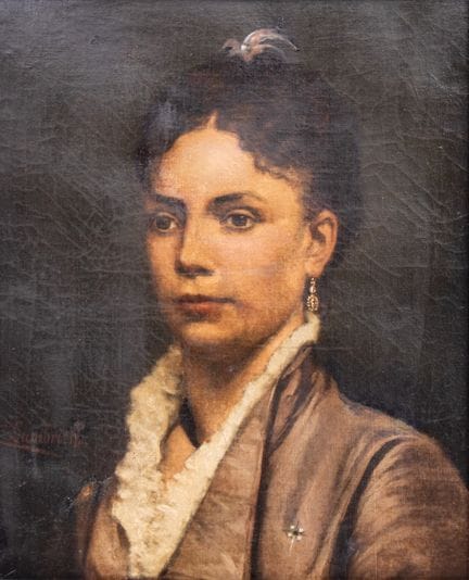 Edmond LAMBRICHS (1830 - 1887)
Ritratto di una don