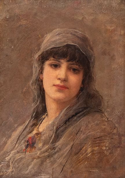 Jan VAN BEERS (1852 - 1927)
Zingara

olio su tavol