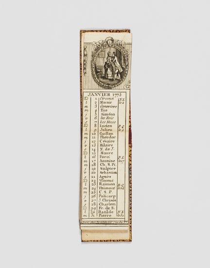 ALMANACH. Calendrier pour 1775. S. l., 1775. In-64