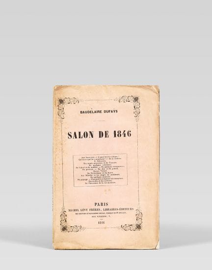 BAUDELAIRE DUFA S (Charles). Salon de 1846. P., Mi