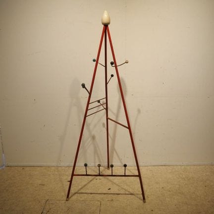 Coat rack circa 1950: Lacquered metal and wood, At